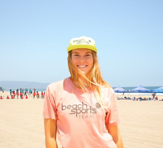 A BeachSports coach and leader on the beach