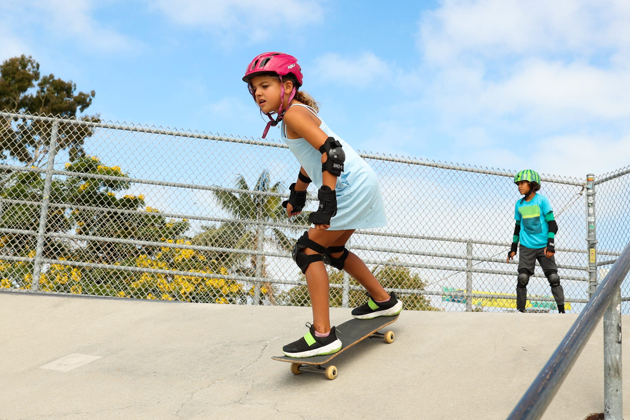 Skate campers celebrating at the park